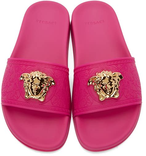 versace pink sandals|versace sandals pink label.